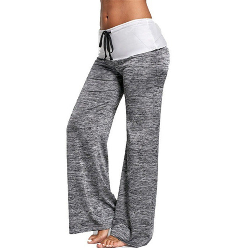 Pantalones casuales de pierna ancha cómodos con cordón en la cadera