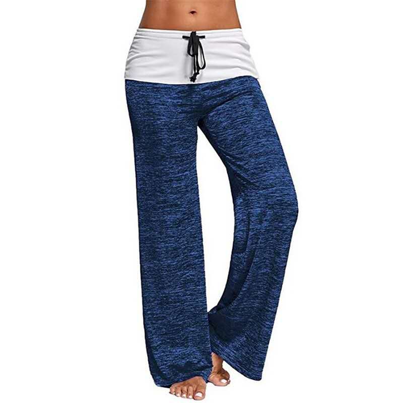 Pantalones casuales de pierna ancha cómodos con cordón en la cadera