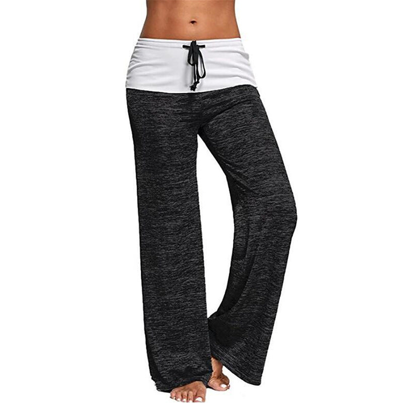 Pantalones casuales de pierna ancha cómodos con cordón en la cadera