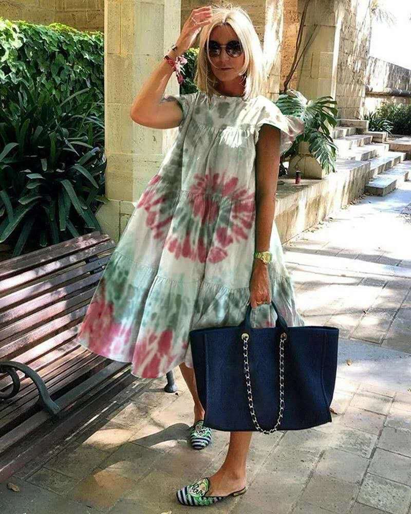 Vestido de una línea impresa dulce