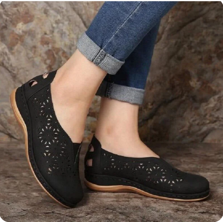Zapatos de mujer elásticos y cómodos de piel sintética - MXbueno