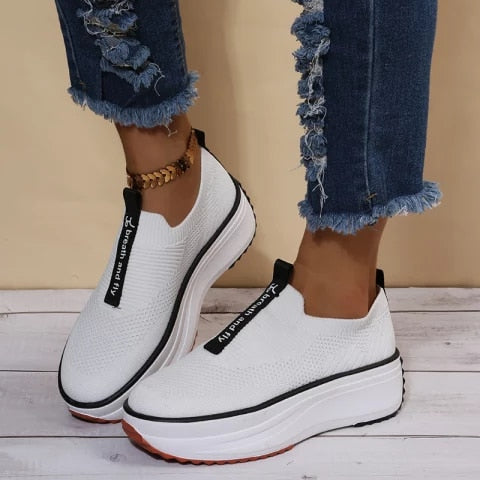 2022 Zapatillas Transpirables Informales De Suela Gruesa Para Mujer De Primavera