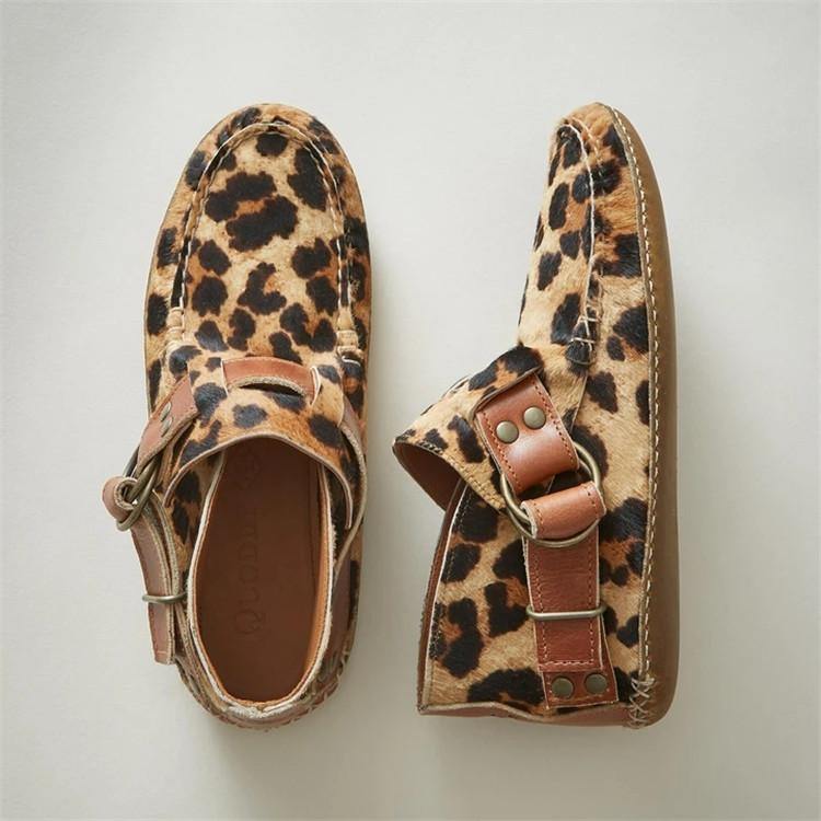 Zapatos casuales de pareja con pedal de suela plana y hebilla de color sólido - MXbueno