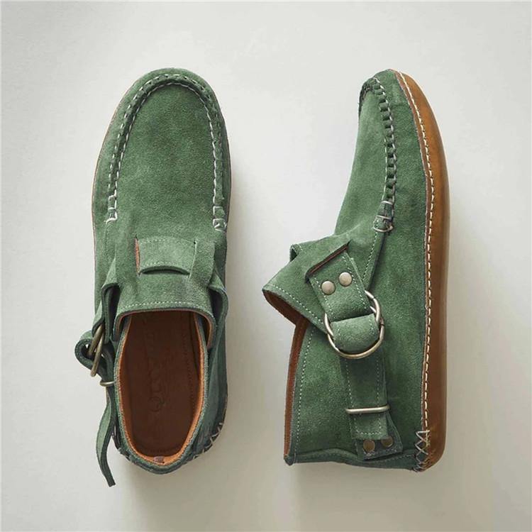 Zapatos casuales de pareja con pedal de suela plana y hebilla de color sólido - MXbueno