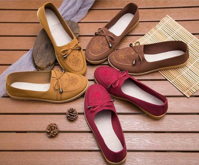 Zapatos de primavera y otoño suaves con flores para mujer - MXbueno