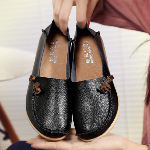 Mocasines planos de color puro de gran tamaño, suave y multidireccional - MXbueno