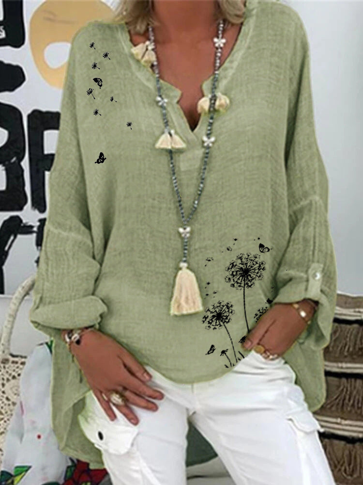 Camiseta Holgada De Talla Grande Informal De Longitud Media