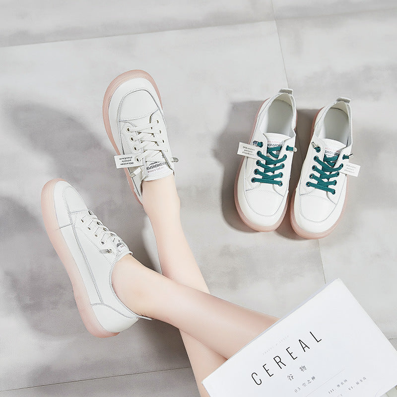 Zapatos Blancos Con Suela De Gelatina Suave Para Mujer