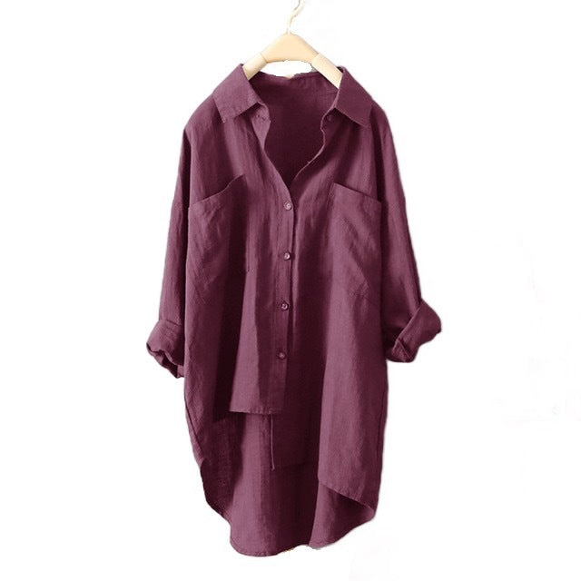 Camisa De Color Sólido De Estilo Casual, Nuevo Producto De Otoño, Rebeca Para Mujer, Doble Bolsillo, Manga Larga, Temperamento, Top