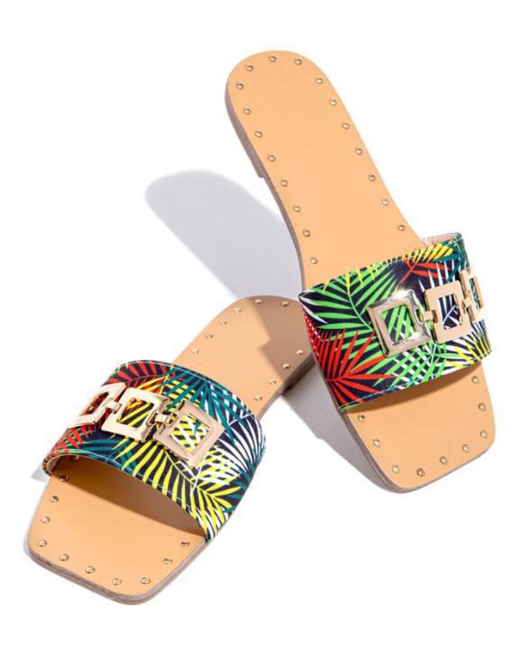 Zapatillas De Zapatos De Playa Con Estampado De Leopardo De Moda