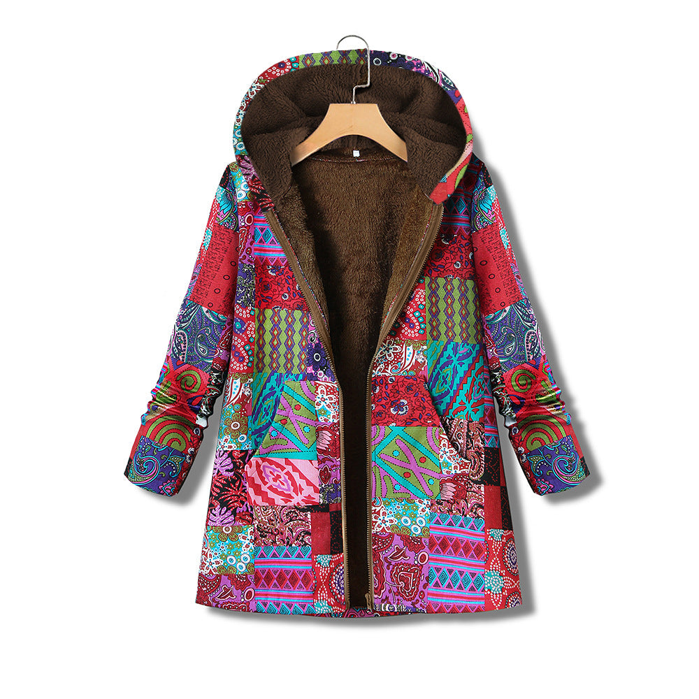 Chaqueta De Algodón De Terciopelo De Largo Medio