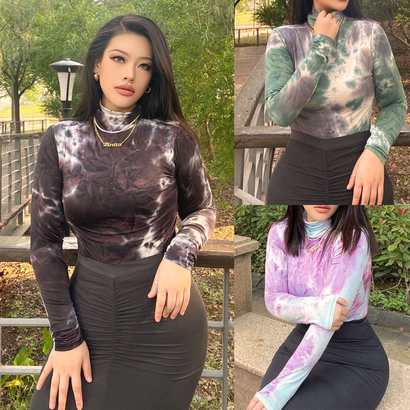 Medias Finas De Color Sólido De Manga Larga Con Cuello Alto De 12 Colores Para El Invierno