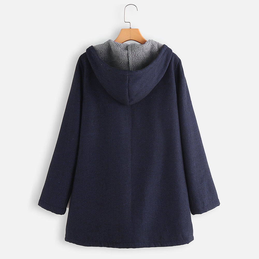 Chaqueta Acolchada Acolchada De Felpa Abrigo De Mujer Con Capucha De Longitud Media