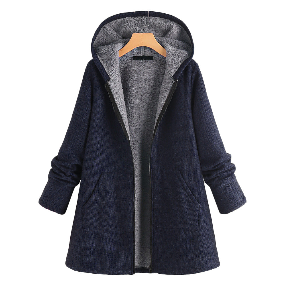 Chaqueta Acolchada Acolchada De Felpa Abrigo De Mujer Con Capucha De Longitud Media