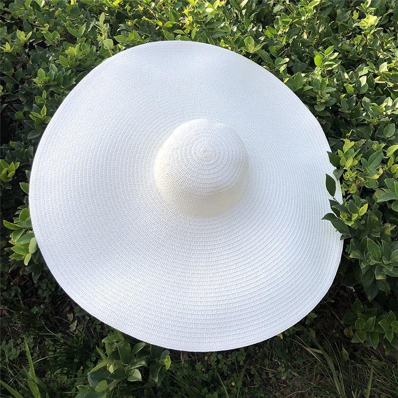 Sombrero de paja grande con protección UV Sombrero de sombrilla plegable - MXbueno