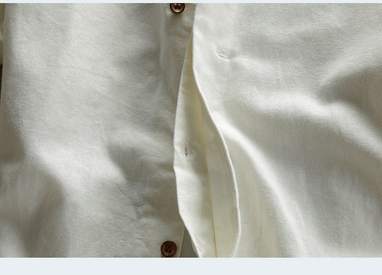 CAMISA DE MEZCLA DE LINO DE MANGA LARGA