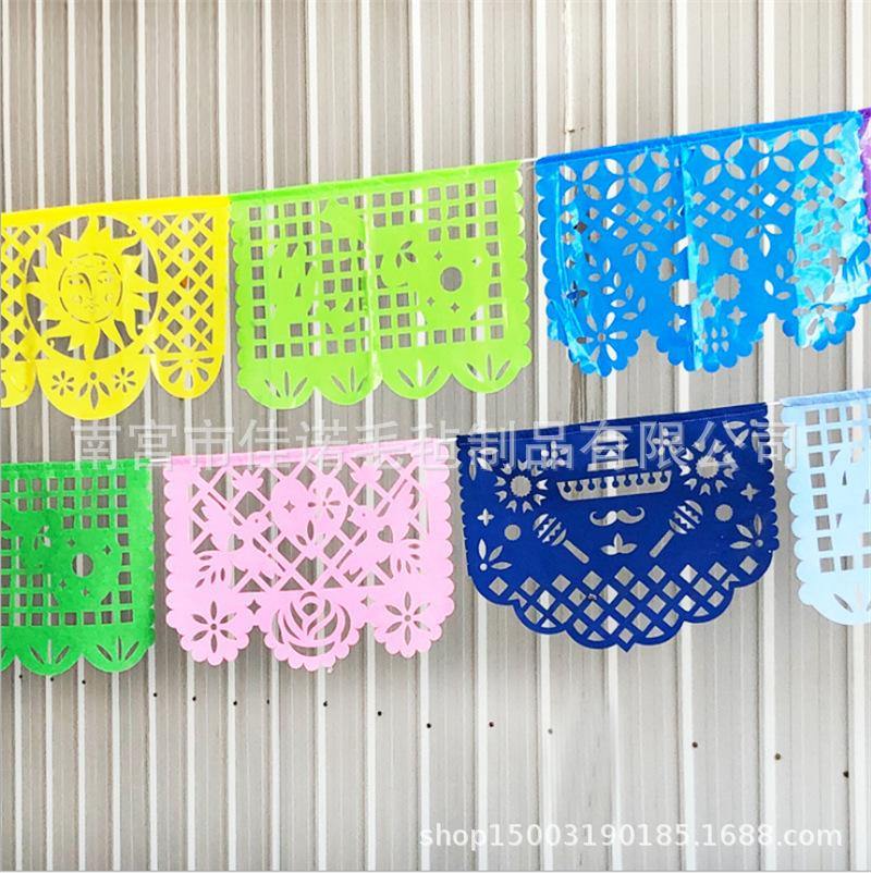 Guirnaldas de manta de fieltro con color multi para dias de los muertos - MXbueno