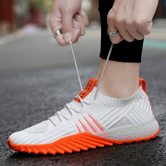 Zapatillas Deportivas Con Cordones Transpirables De Punto Con Bloques De Color