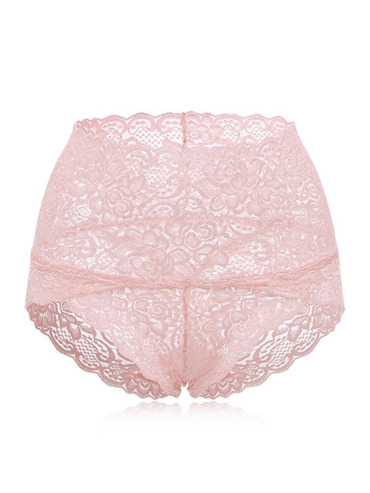 Braguita levantador de glúteos con forma de barriga de algodón de encaje de cintura alta