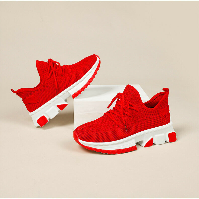 Zapatillas De Malla Con Cordones De Punto Casual
