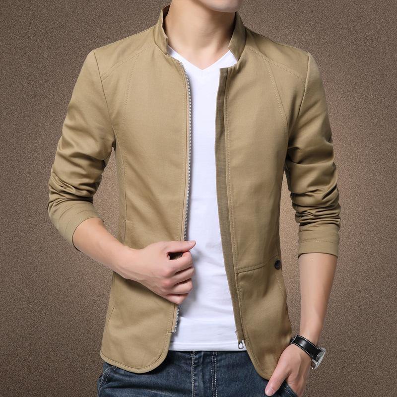 ¡LA EDICION LIMITADA! Chaqueta lavada de algodón con cuello levantado - MXbueno