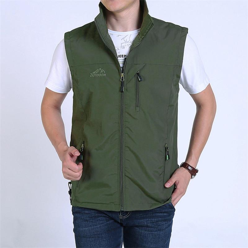 Chaqueta sin mangas de chaleco transpirable al aire libre para hombres