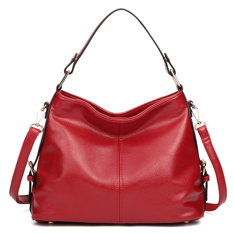 Bolso De Mujer Con Estampado De Litchi Casual Con Un Hombro En La Mano