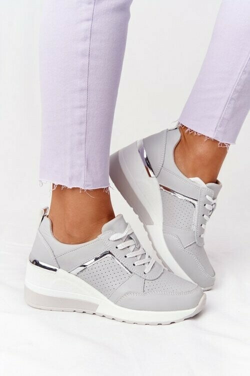 Zapatillas Deportivas De Cuña Con Cordones
