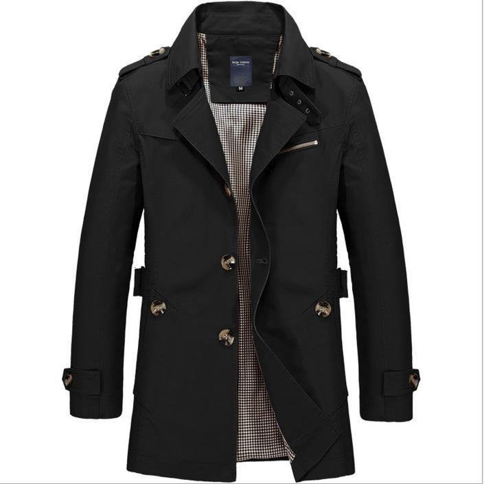 Gabardina de hombre de algodón de longitud media - MXbueno