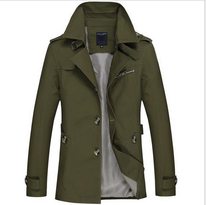 Gabardina de hombre de algodón de longitud media - MXbueno