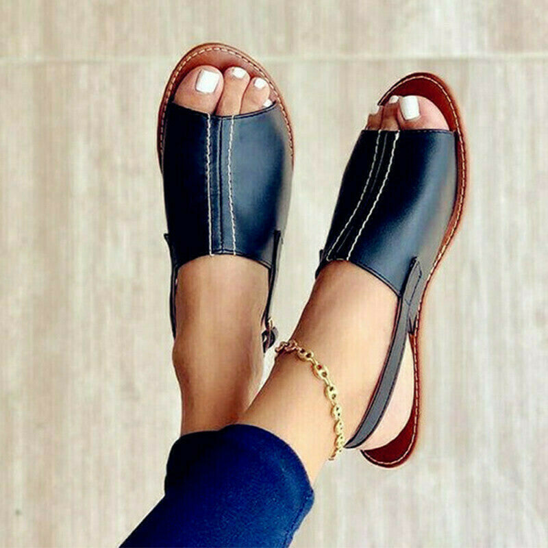 Sandalia Vintage De Cuña Con Punta Abierta 2021