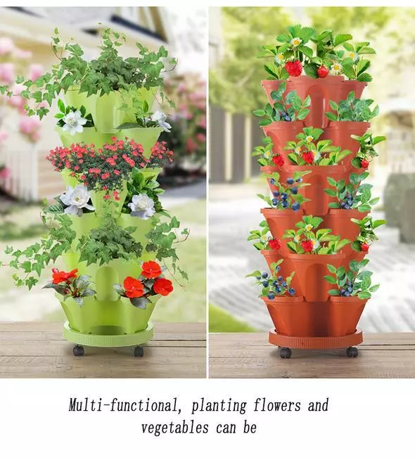 🌼Plant Festival - Macetas Apilables De Pie Macetas Para Plantar Fresas
