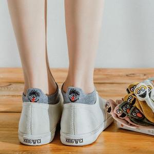 Calcetines de mujer de dibujos animados bordado(3 pares)