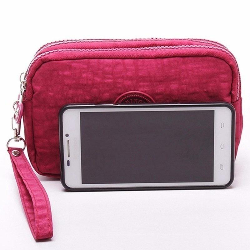 Cartera de mujer de moda Monederos con cremallera para teléfono con llave