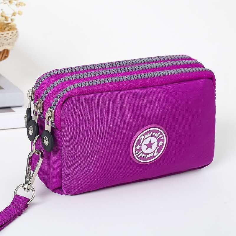 Cartera de mujer de moda Monederos con cremallera para teléfono con llave