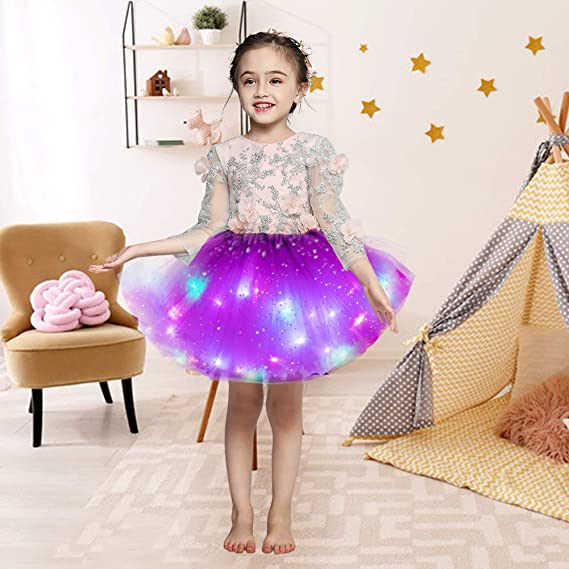 Faldas Del Tutú De La Muchacha, Faldas Del Ballet De Tul De La Falda Del Baile De La Princesa De La Luz Mágica