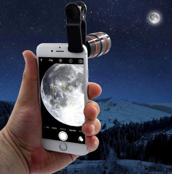 LENTE DE TELÉFONO MÓVIL TELESCÓPICO CON ZOOM 8X & 12X