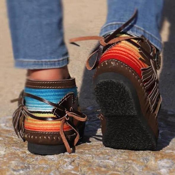 Botines Retro De Gamuza Para Mujer