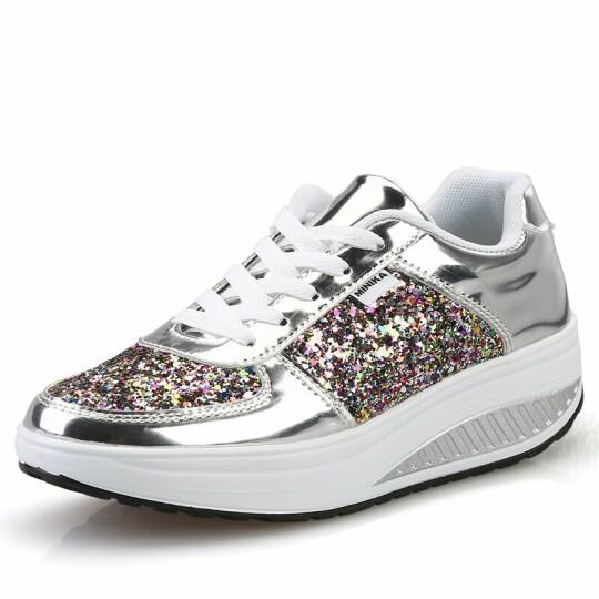 Zapatillas Brillantes De Fondo Grueso