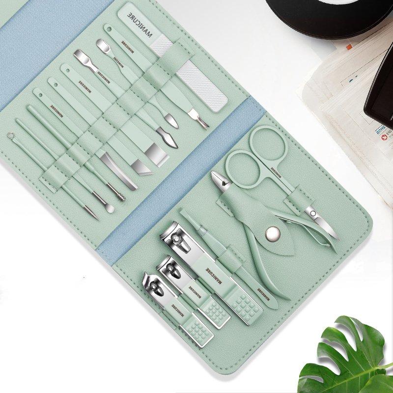 12-16 Piezas / Juego De Cortaúñas Con Bolsa Plegable Kit De Cortaúñas Tijeras Maquillaje Herramientas De Belleza