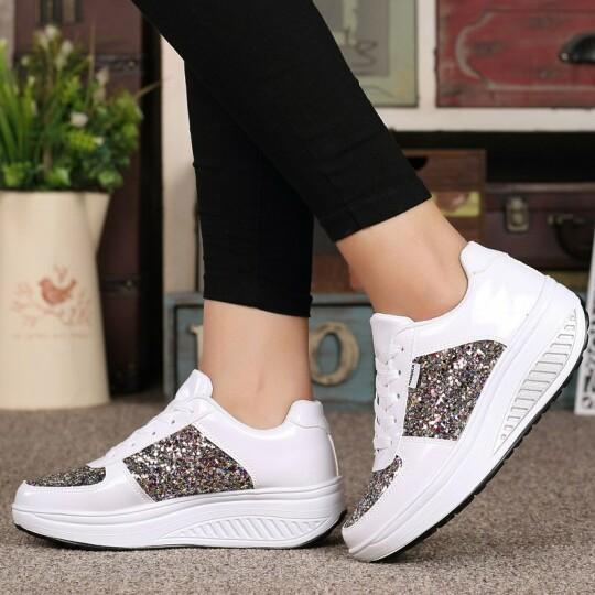 Zapatillas Brillantes De Fondo Grueso