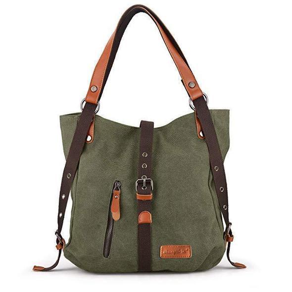 2021 Estilo Bolsos De Las Mujeres 2-en-1 Mochila Lona Mochila-hombro Bolsa