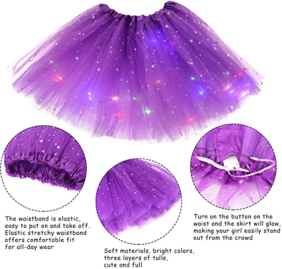 Faldas Del Tutú De La Muchacha, Faldas Del Ballet De Tul De La Falda Del Baile De La Princesa De La Luz Mágica