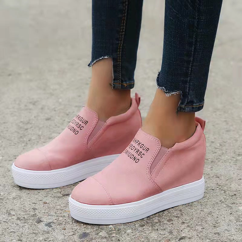 Zapatillas De Tacón De Cuña De Ante Sintético
