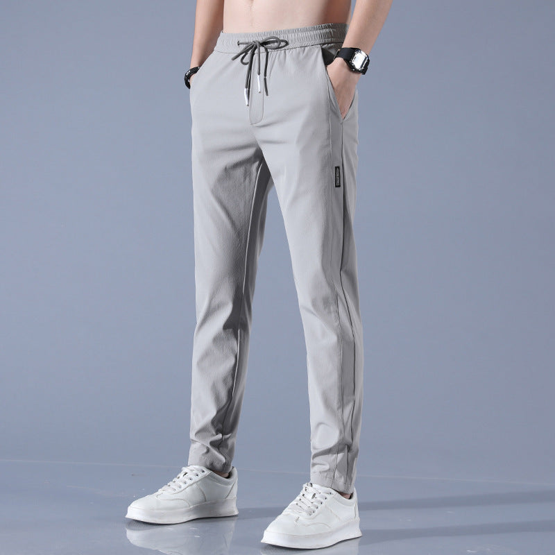 Pantalones De Chándal De Secado Rápido Para Hombre Elásticos De Seda De Hielo Fino De Verano