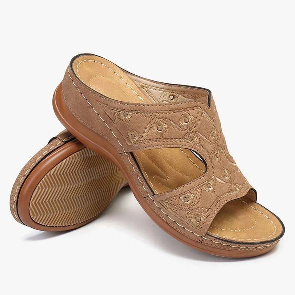 😘 Zapatos De Playa Con Bordado De Tacón De Cuña De Moda De Verano Para Mujer Sandalias De Mujer