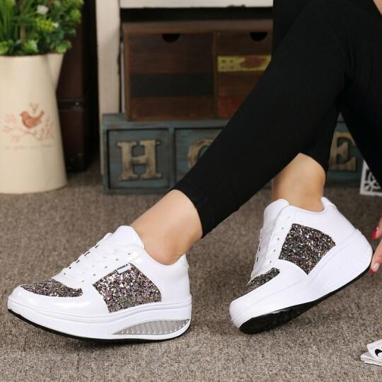 Zapatillas Brillantes De Fondo Grueso