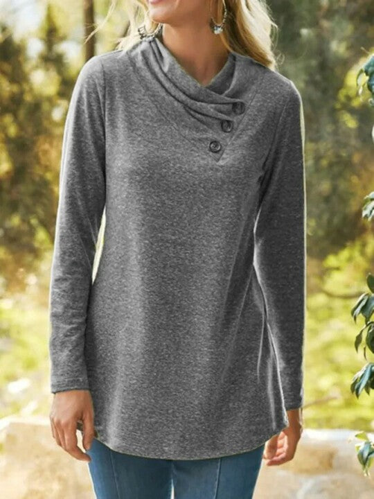 2021 Nuevas Camisas Con Botones De Cuello Alto Informal De Talla Grande