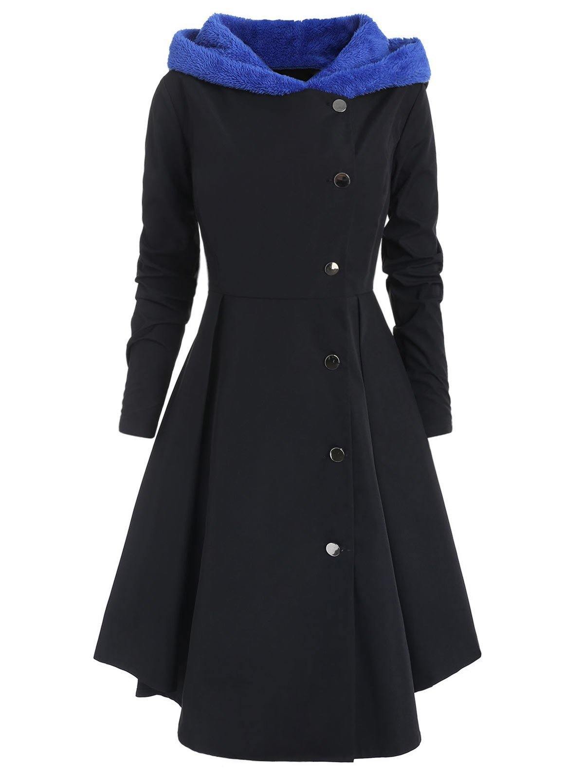 Chaqueta cortavientos con capucha retro larga abrigo adelgazante delgado mujer - MXbueno