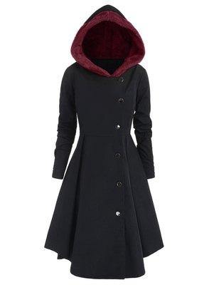 Chaqueta cortavientos con capucha retro larga abrigo adelgazante delgado mujer - MXbueno